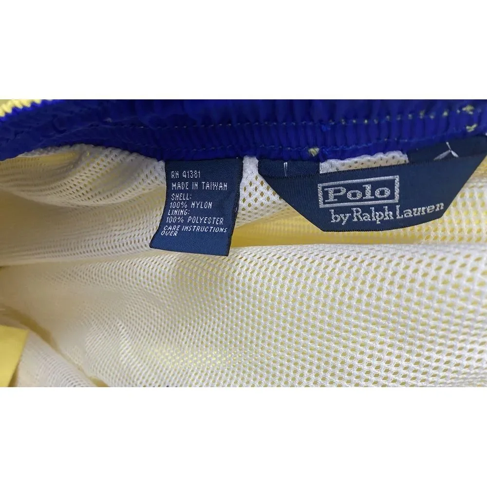 Vintage Polo Ralph Lauren Mens Bathing‎ Suit Bottoms Lined Pale Yellow Tags Flaw